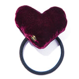 絨布心型髮圈