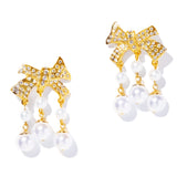 珍珠蝴蝶結造型耳環 - IRIS47 Taiwan