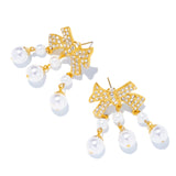 珍珠蝴蝶結造型耳環 - IRIS47 Taiwan