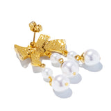 珍珠蝴蝶結造型耳環 - IRIS47 Taiwan