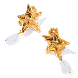 璀璨星辰珍珠耳夾