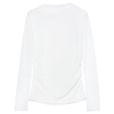 皺褶設計長袖上衣