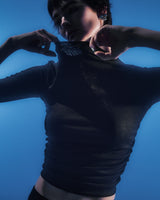 皺褶設計長袖上衣