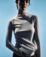 皺褶設計長袖上衣