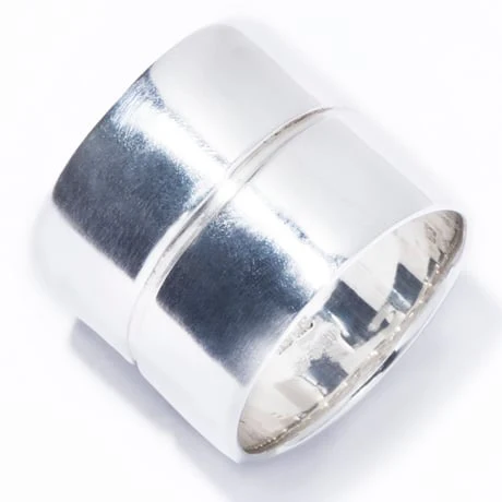 平滑線條寬版戒指